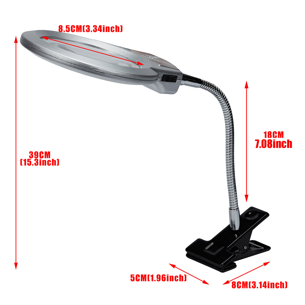 Double LED Magnifying Glass for Table Lamp Floor Stand Reading Magnifying Tool