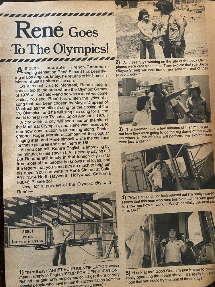 Rene Simard, Full Page Vintage Clipping, aa