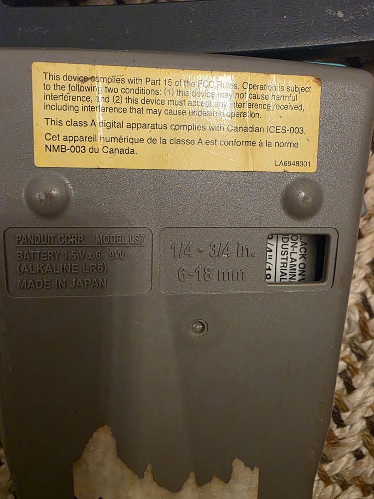 Panduit LS7 Handheld Thermal Transfer Label Printer Tested Works