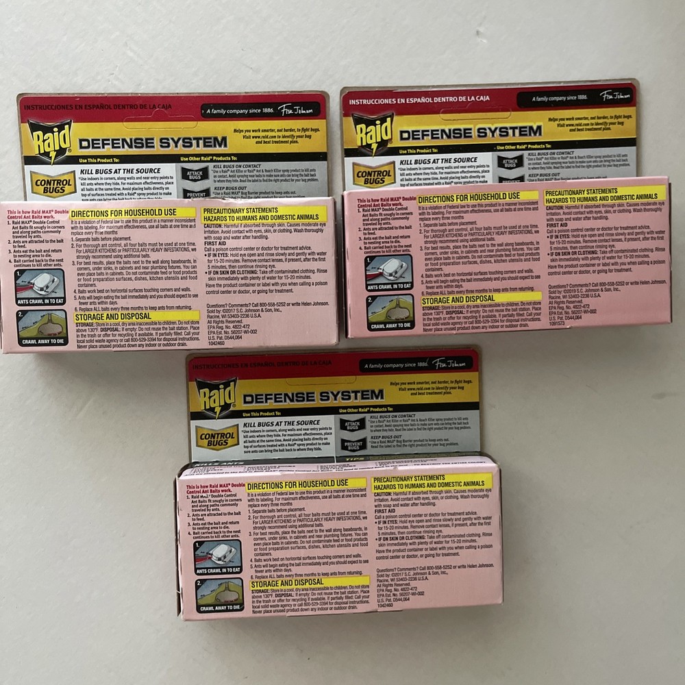 Raid Max Double Control Ant Baits Kills The Colony Child Resistant 12 (3x4)Baits