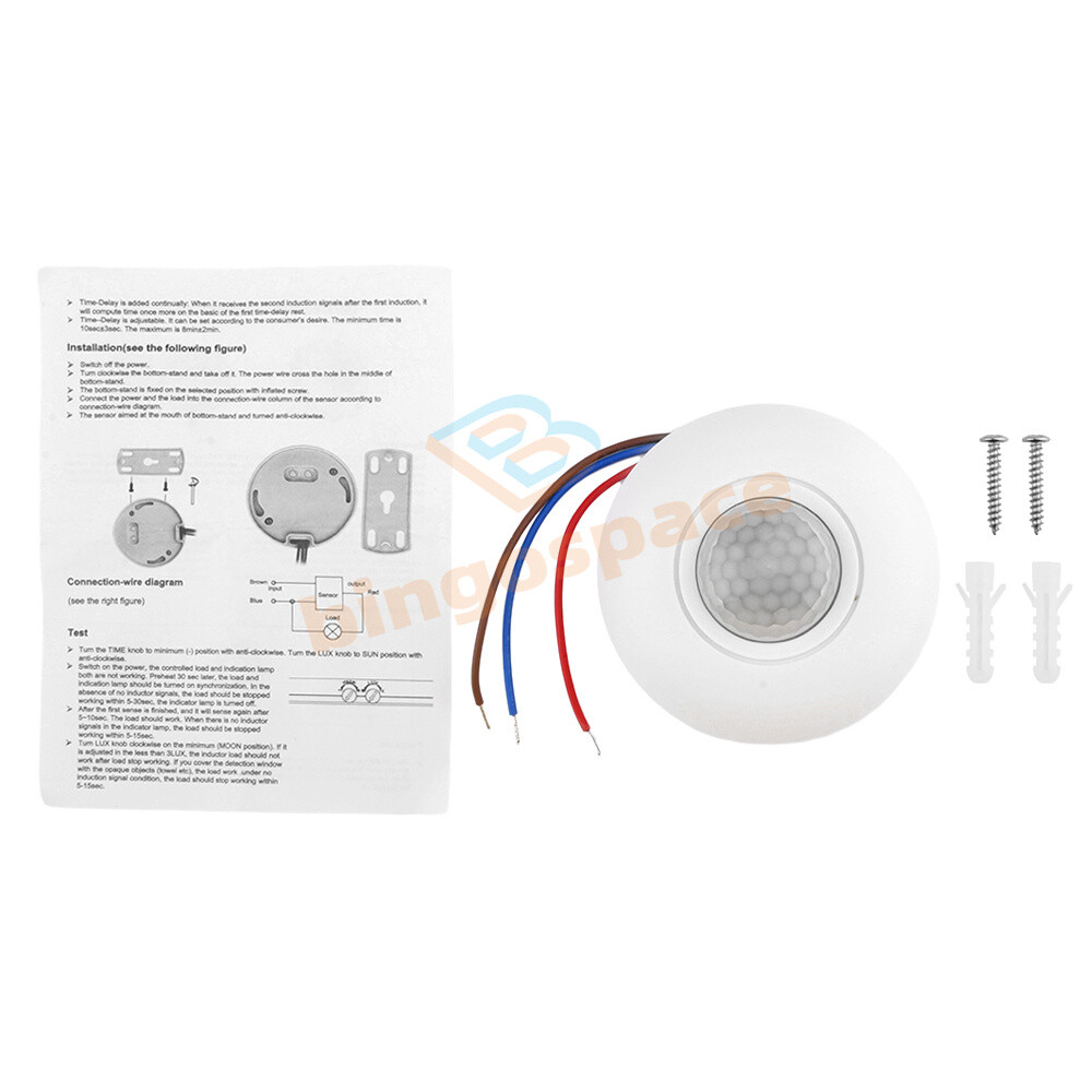 AC85-265V Infrared PIR Motion Induction Sensor Switch For LED Ceiling Light