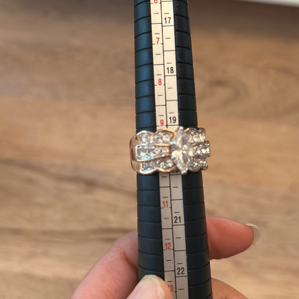 RSC multi diamond costume ring with gold size 9.5