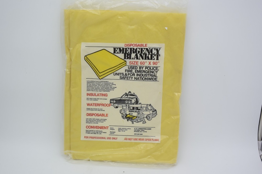 Vintage 70's Disposable Emergency Blanket Trunk