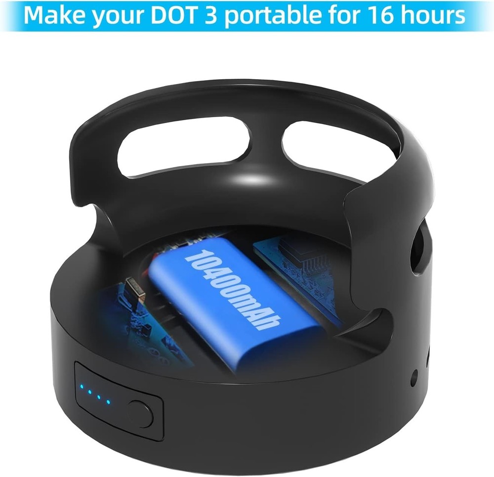 16-Hour Battery Pack for Dot 3rd Gen & Google Mini 2 - Portable & Durable Design