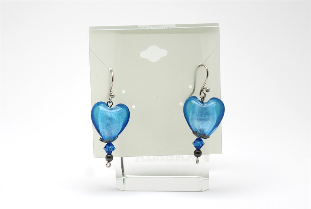 NEW Long Dangle Blue Earrings Modern Style