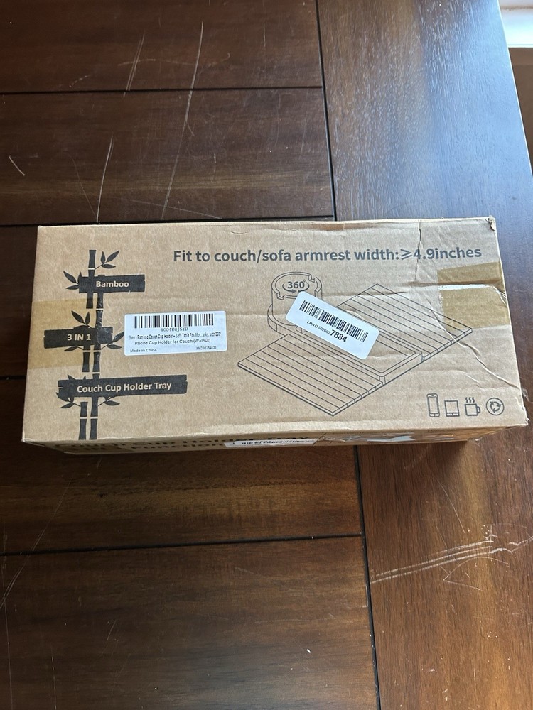 Couch cupholder tray eco-friendly bamboo