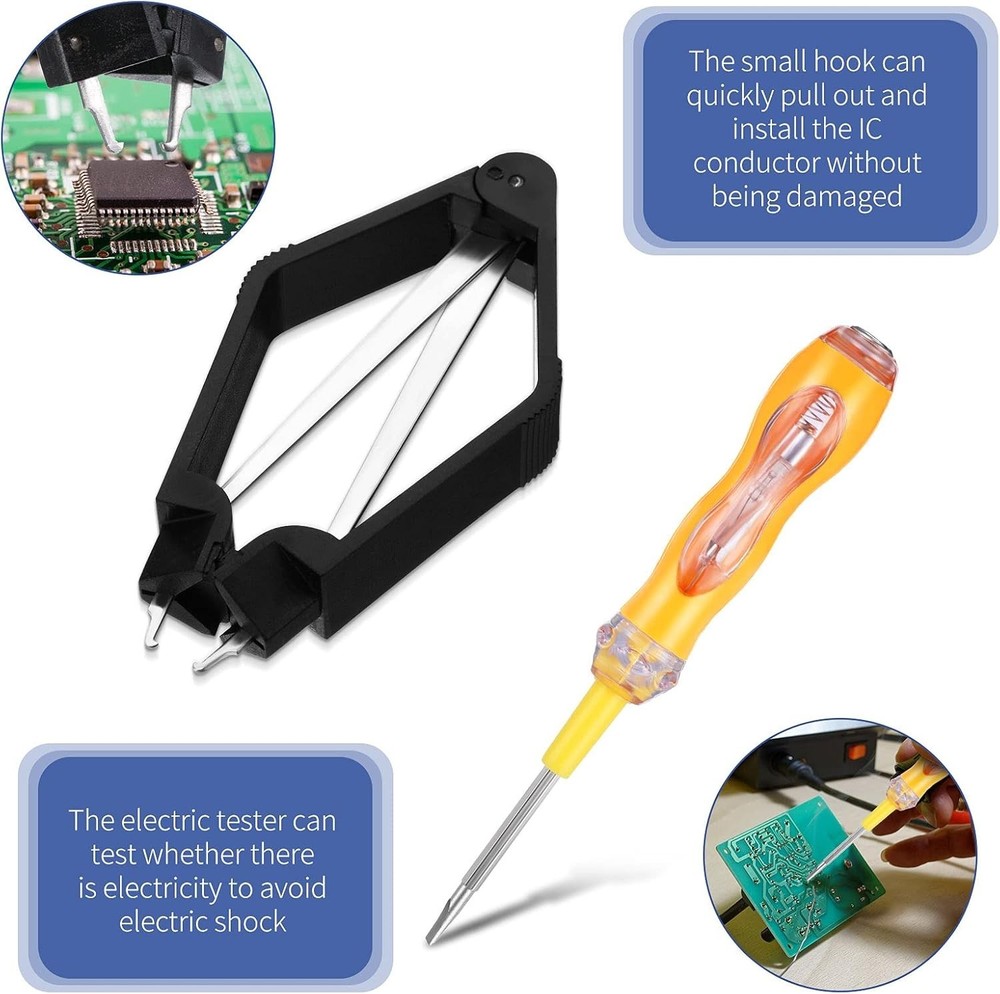 4 Pieces IC Chip Remover Tool IC PLCC Chip Extraction Tool Extractor Puller 4...