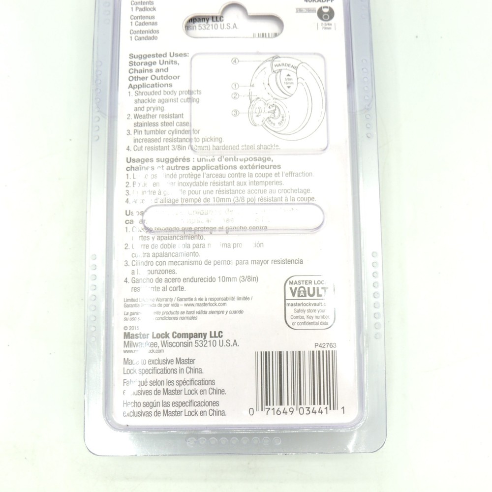 (2) Master Lock 40KADPF Round Padlock Shared Keys