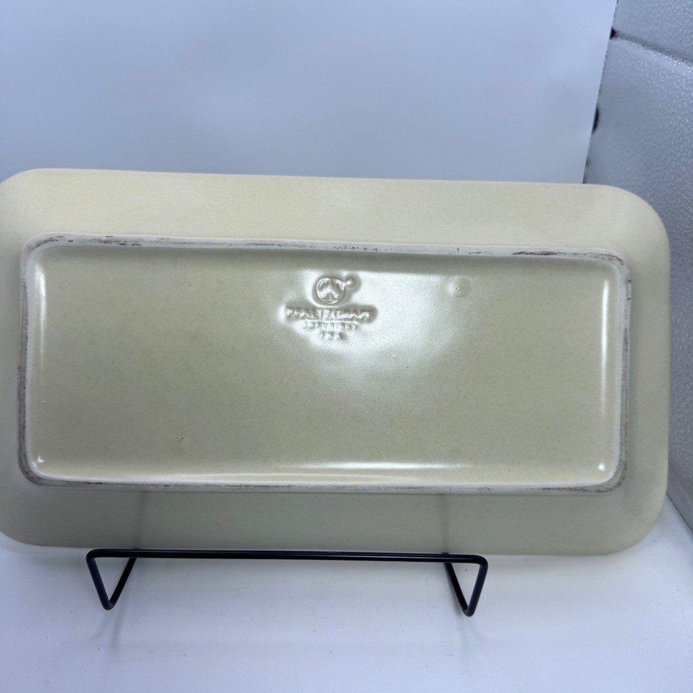 Pfaltzgraff Yorktowne Stoneware Rectangular Serving Tray Basketweave 11.5x5.5