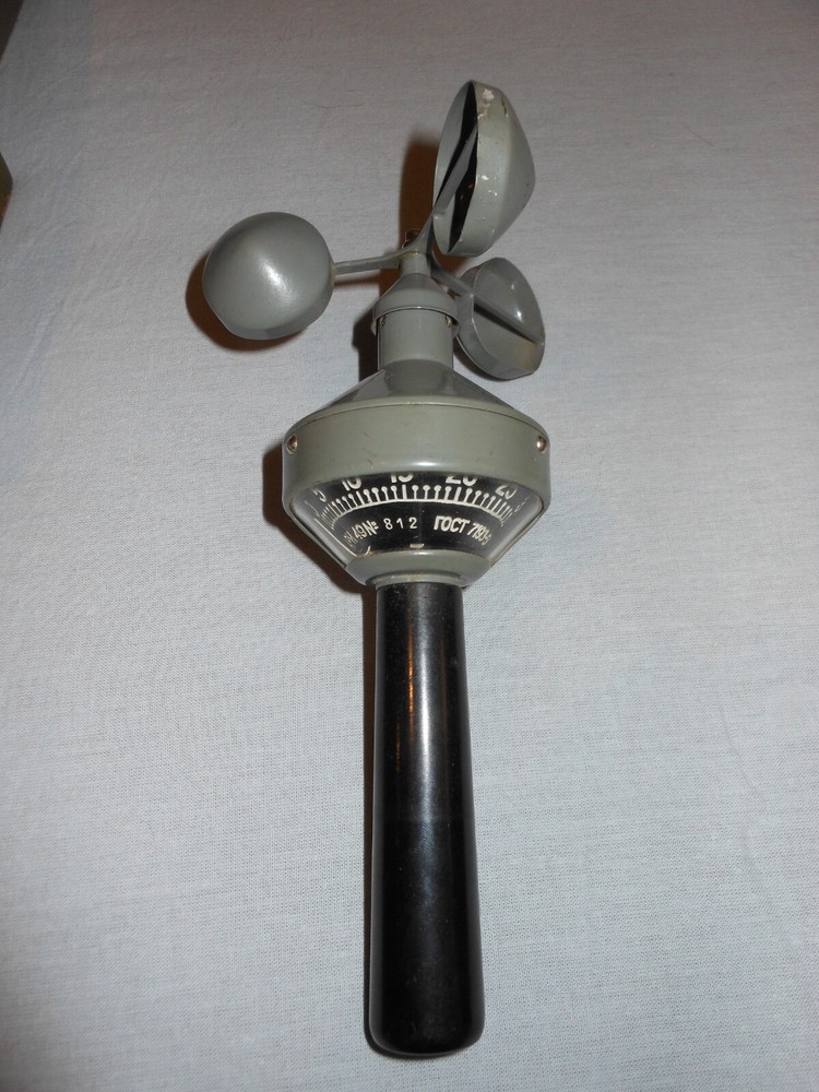 Vintage Soviet USSR Mechanical Anemometer Wind meter ARI-49 with box