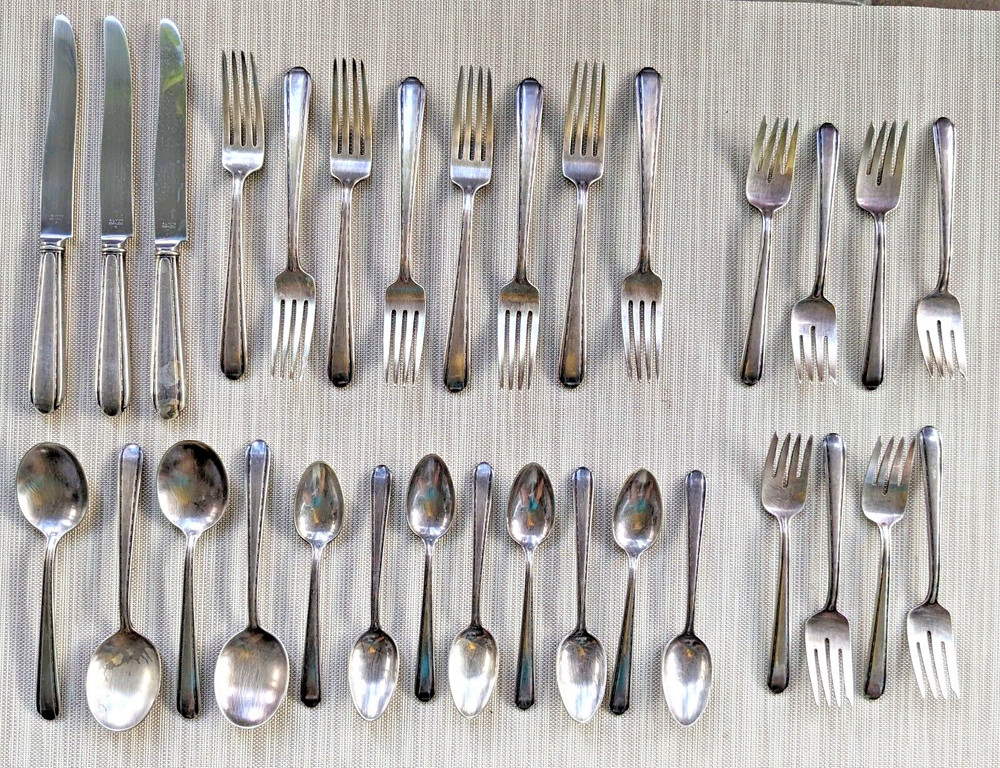 ALVIN 31 pc Silver Plated MELODY Flatware Set