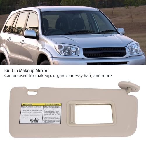 Front Right Passenger Side Sun Visor, Sun Visor Replacement with Makeup Beige