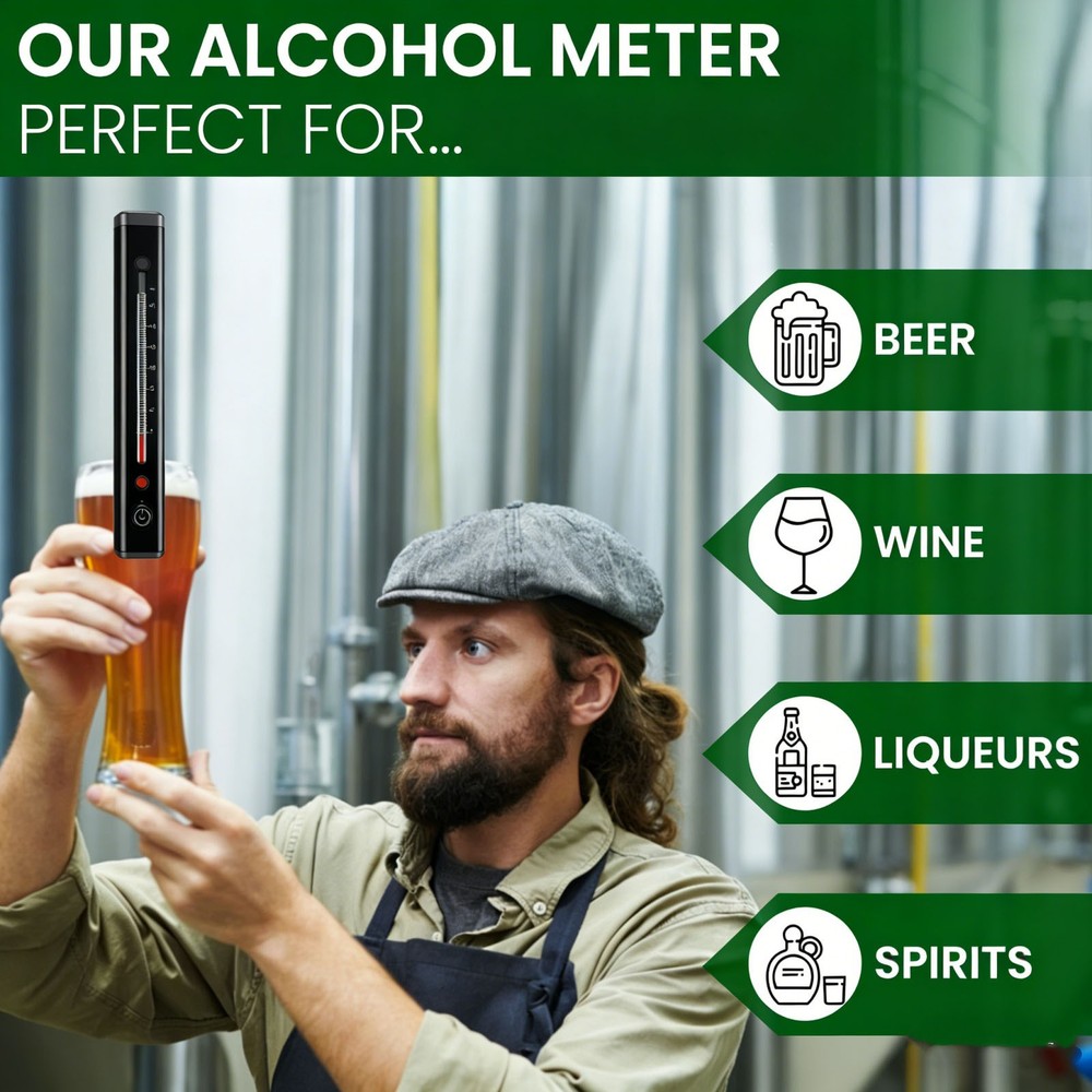 Alcohol Meter 0-96% Specific Gravity Hydrometer for Beer Wine Making Kit Set