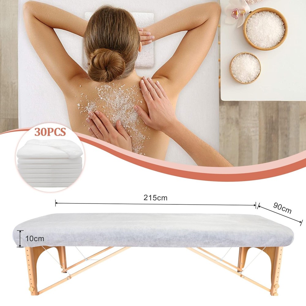 30PCS Disposable Fitted Massage Table Sheets, Heavy Duty Elastic Disposable