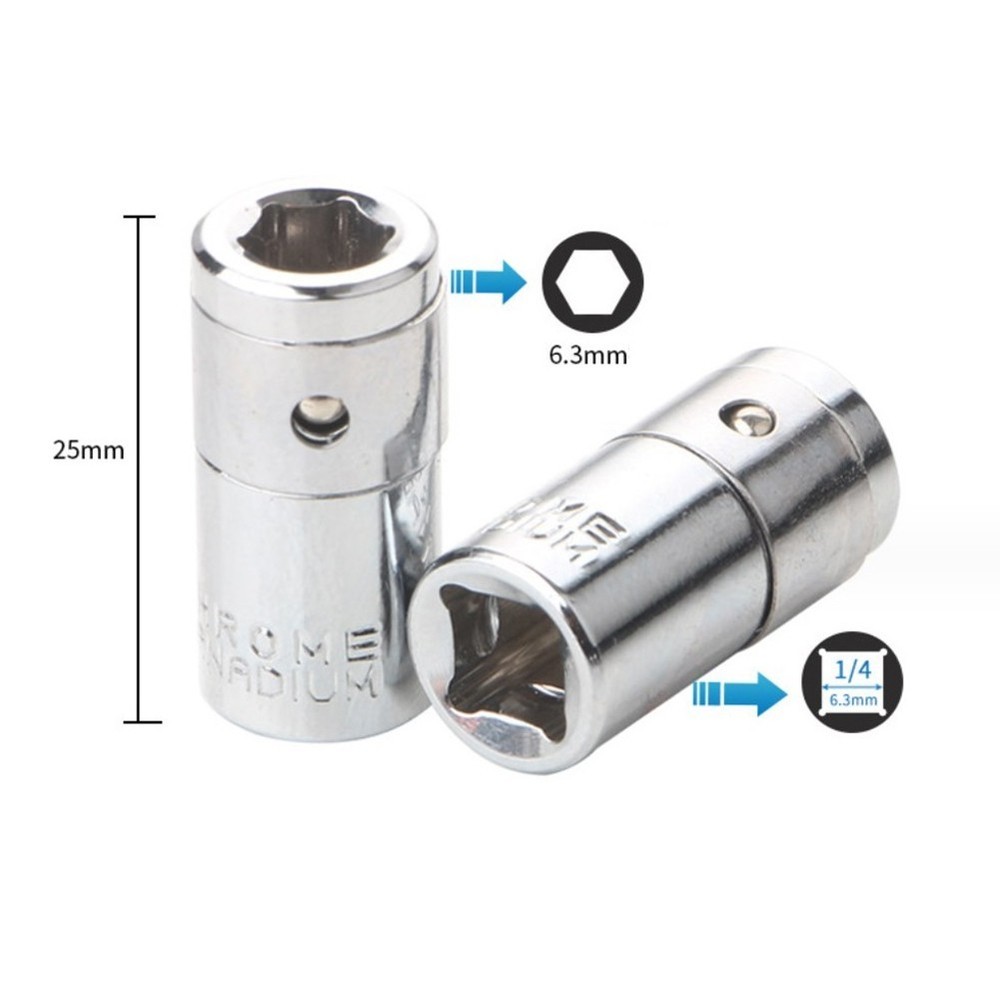 Socket Adapter 2PCS 14 Square Drive to 14 Hex Shank Screwdriver Bits Converter