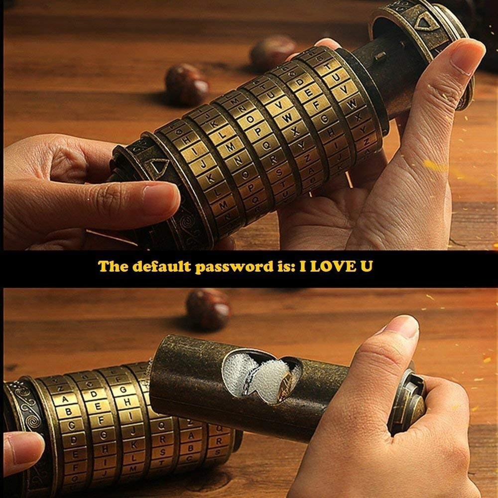 Cryptex Da Vinci Code Mini Cryptex Lock Puzzle Boxes with Hidden Compartments...
