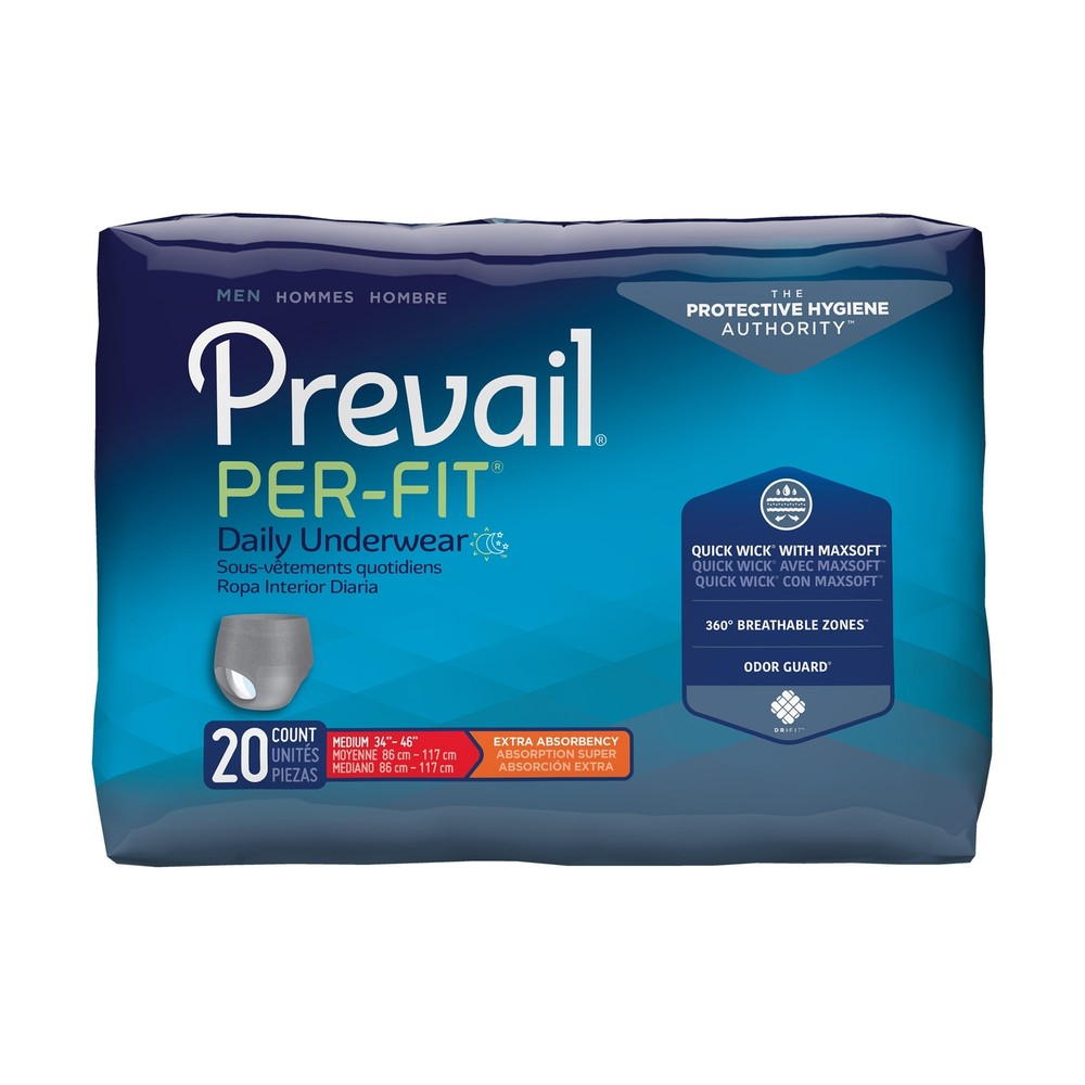 Prevail Disposable Underwear Male Medium 80 Ct