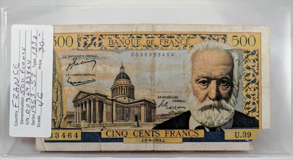 France 500 Francs 1953-57 Issue