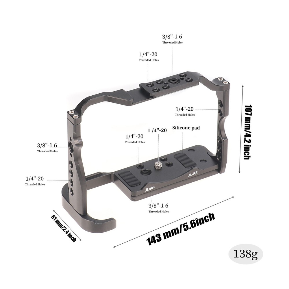 For Canon EOS R8 Camera Cage Lightweight Top Handle Grip Case Full Frame