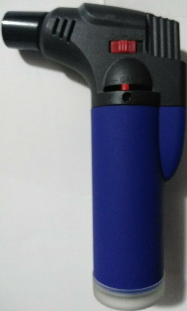 Torch Refillable Windproof Jet Lighter Color Blue Size 4 inches