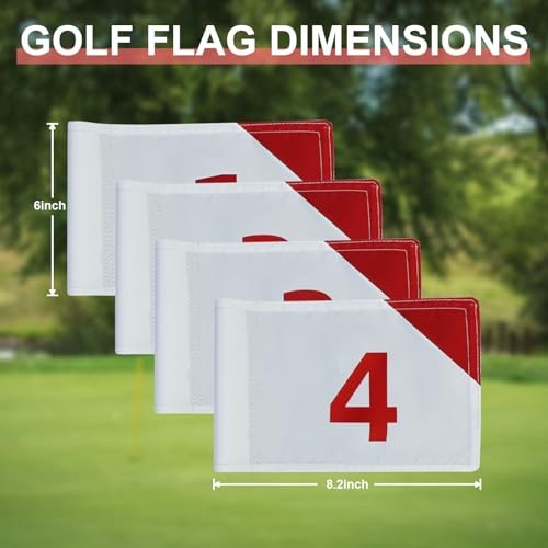 Crestgolf 4 PCS Mini Golf Flags for Yard, All 8x6 white red-4