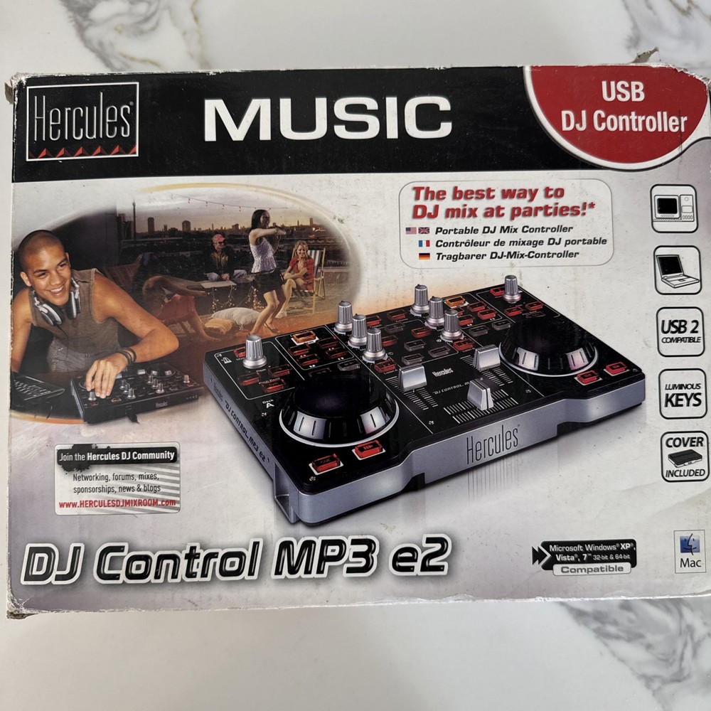 Hercules DJ Control MP3 E2 DJ USB Powered Controller New Never Used