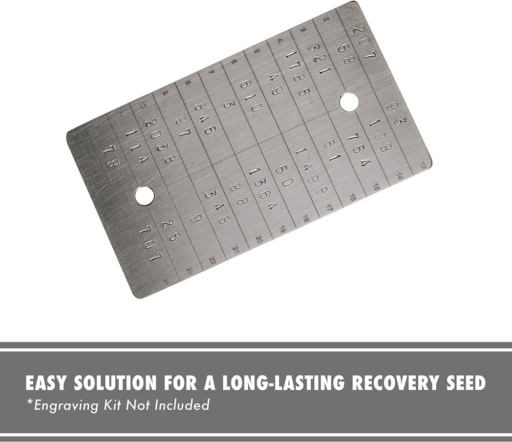 Titanium Seed Phrase Plate - Enduring Protection for Bitcoin and Ethereum Assets