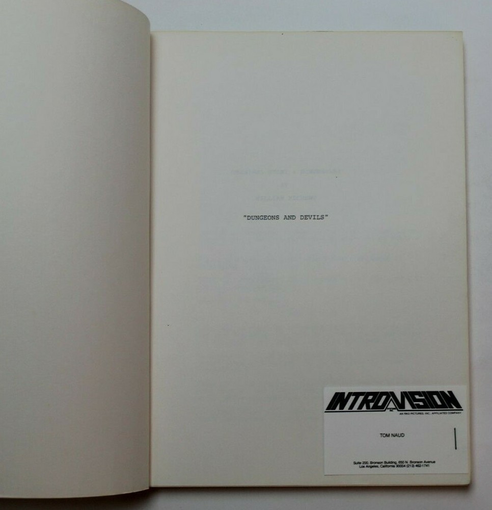 DUNGEONS & DEVILS / William Richert 1980's Unproduced Screenplay, Introvision