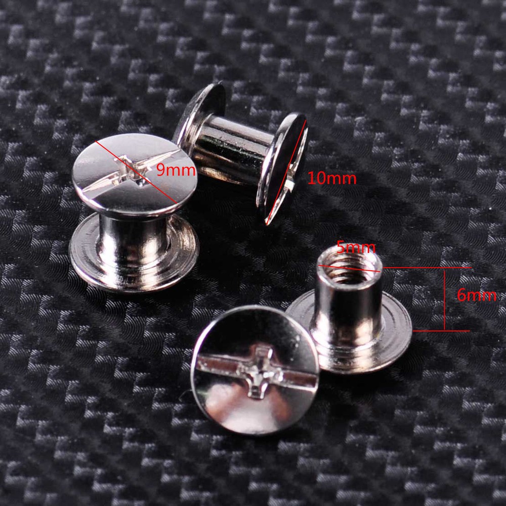 100Pcs Solid Binding Screw Stud Button Nail Rivets Leather Craft Belt Bag Wallet