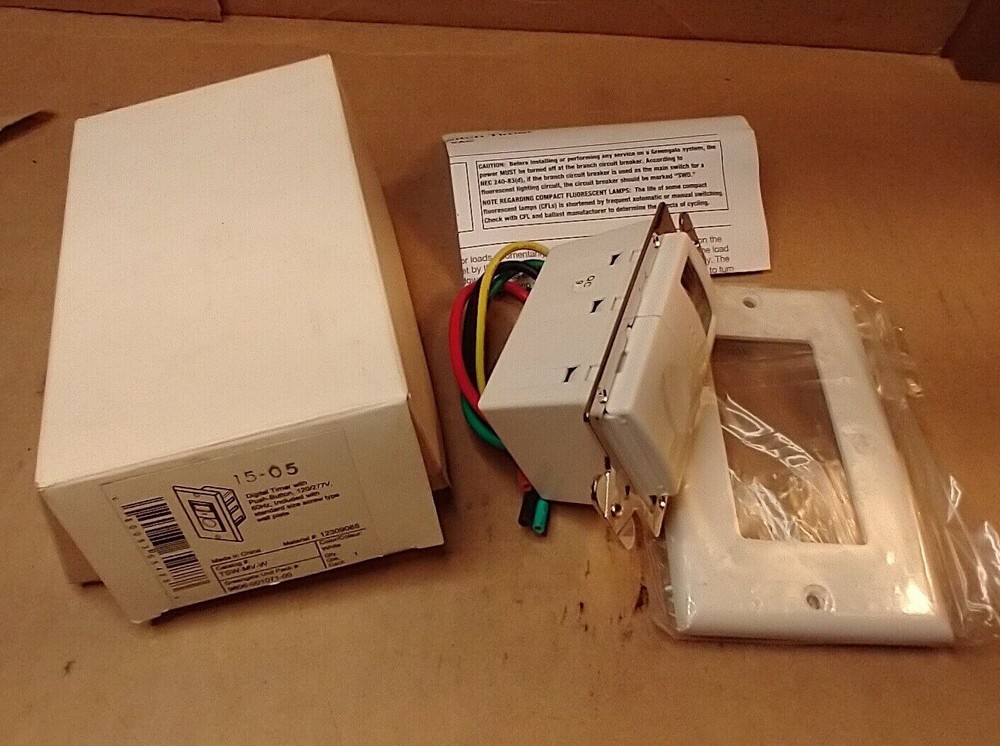 Cooper Lighting TSW-MV-W White Digital Wall Switch Timer 120/277V Greengate