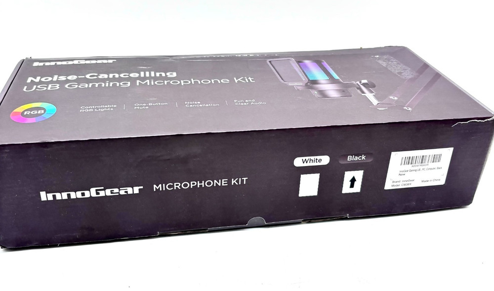 Innogear Noise Cancelling USB Gaming Microphone Kit With RGB Effect - Black