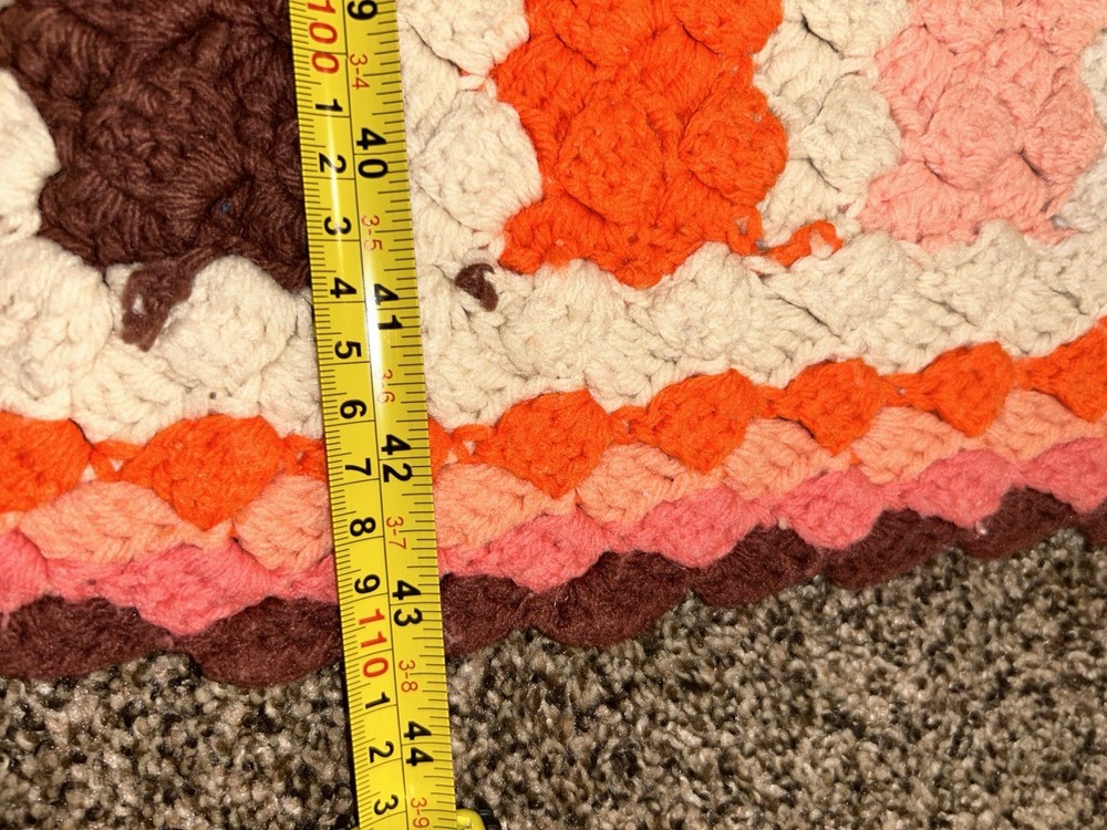 vintage afghan blanket 44 X 70
