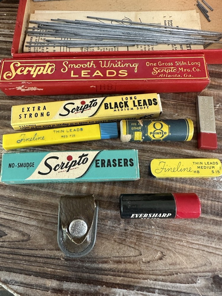 VERY RARE* Scripto Commercial Unit Leads Erasers ETC. Complete Boxed Set