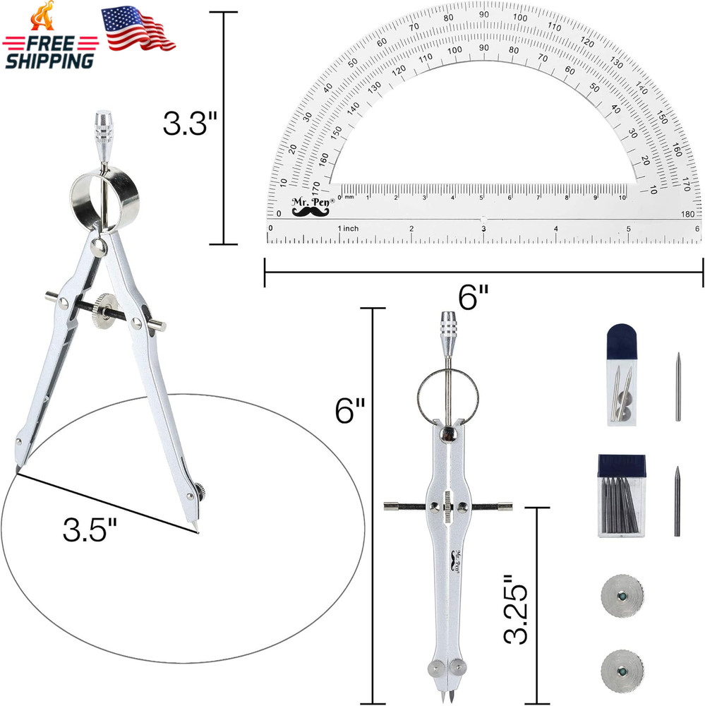 Mr. Pen- Protractor and Compass Set, Compass Protractor Set, Protractor, Compass