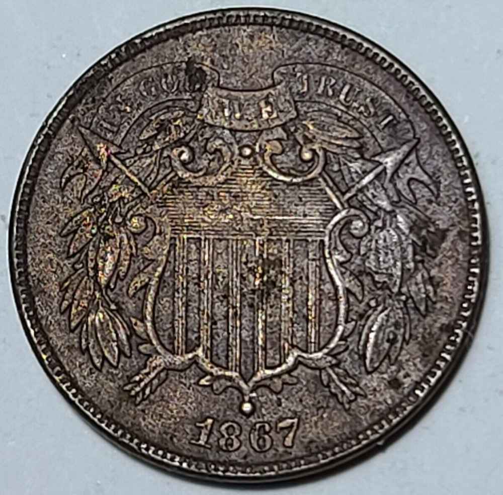 1867 Two 2 Cent Piece DT44D
