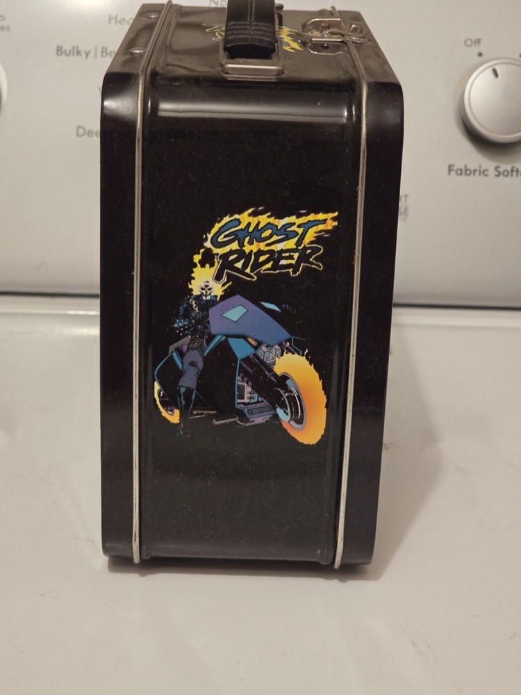 Rare Ghost Rider Black Metal Lunchbox By Dynamic Forces ©2001 Marvel