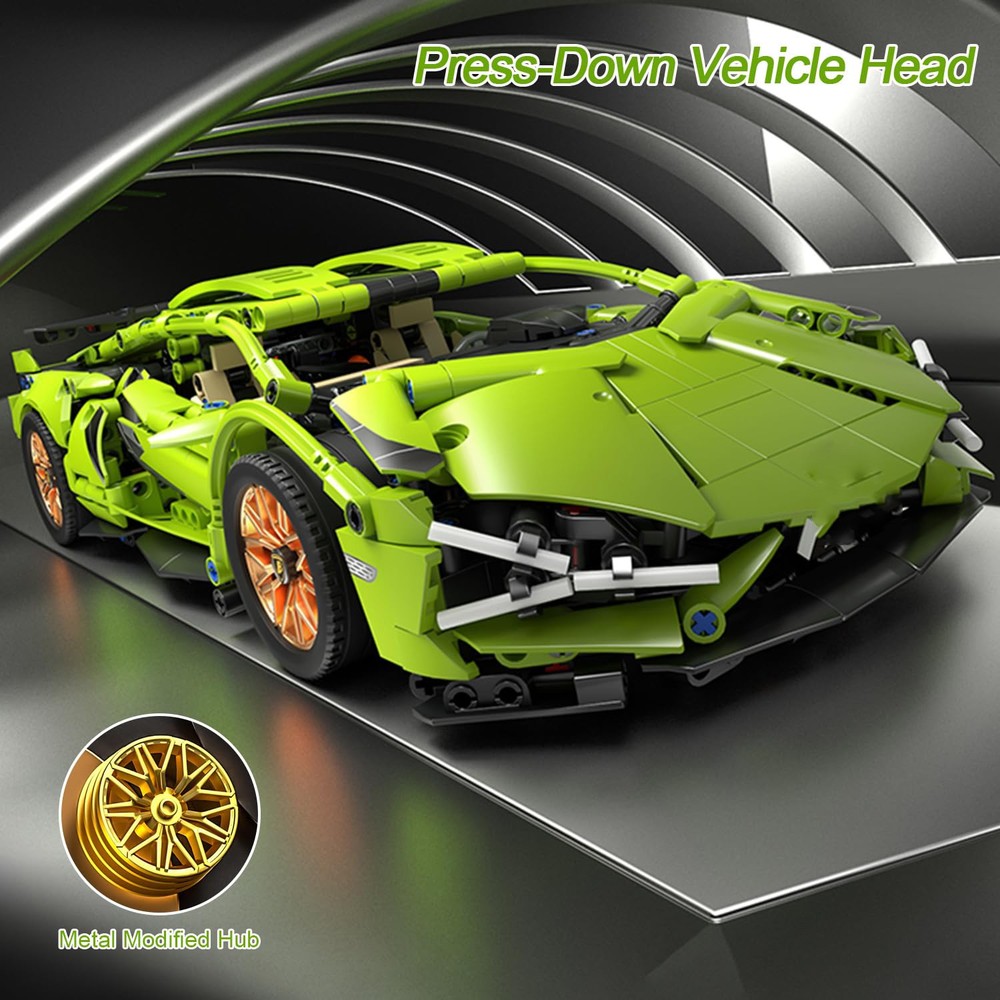 Advanced Speed Green Racing Car Constructor Set with ABS Blocks Speed Vehicle