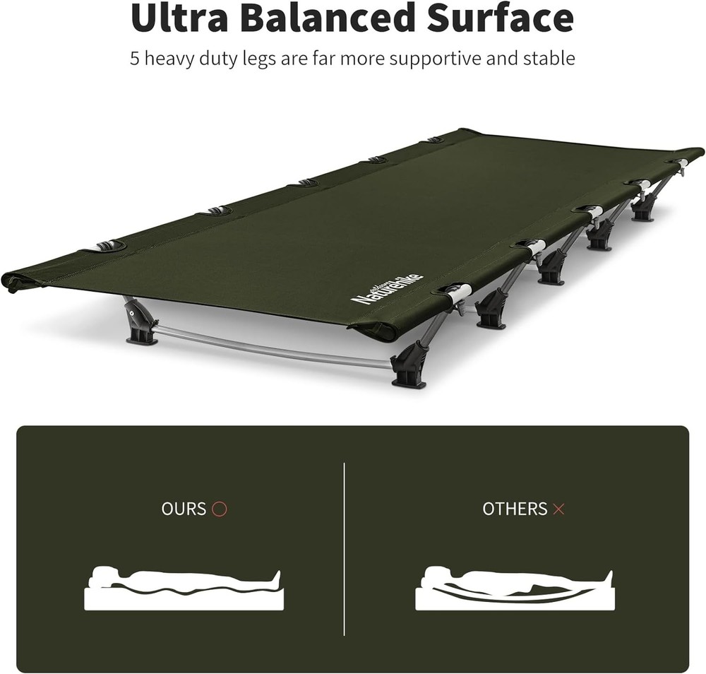 Naturehike GreenWild Camping Cot, Ultralight Folding Backpacking Cot, 60-Second