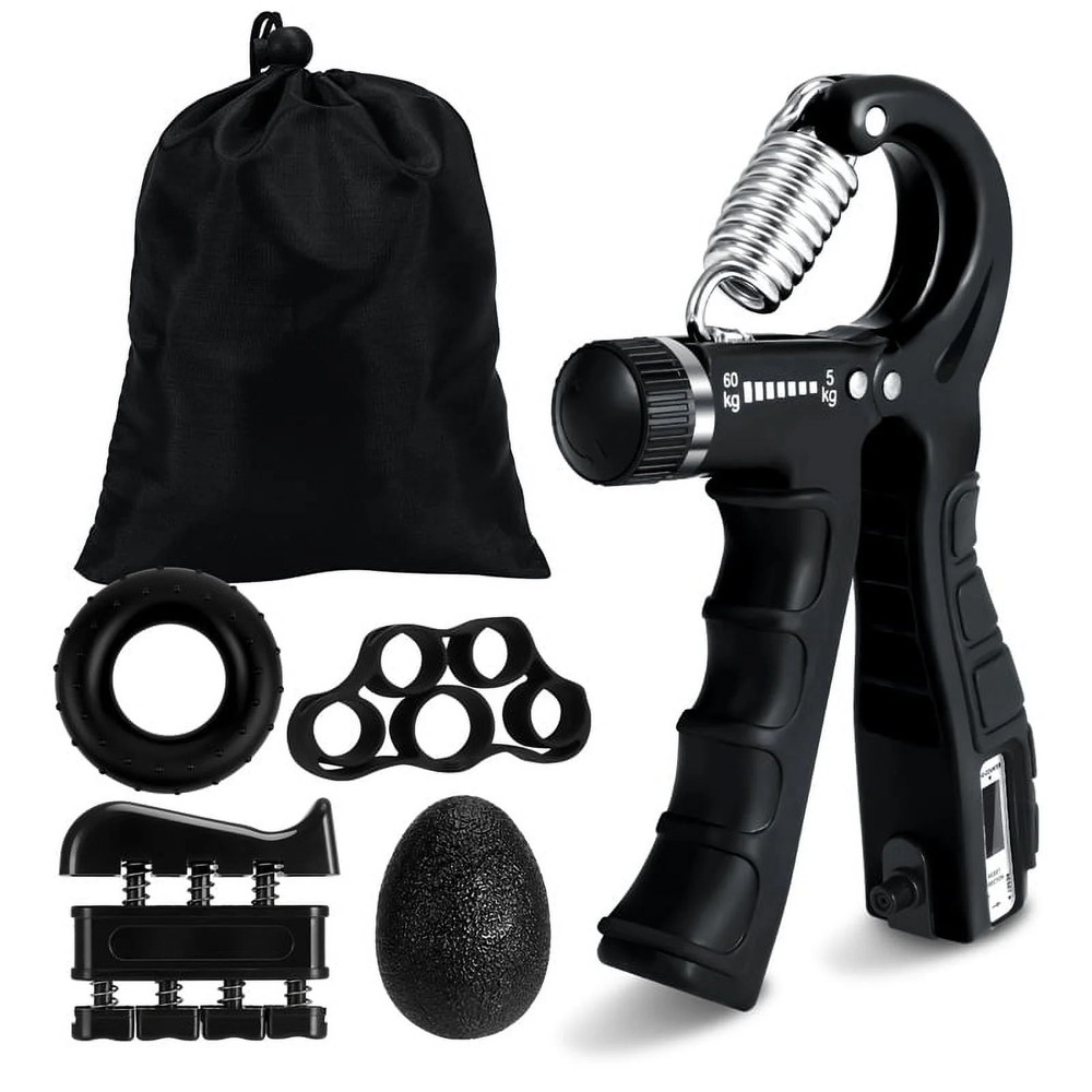 Grip Strength Trainer 6 Pack Adjustable 10-132lb Hand Gripper Counter