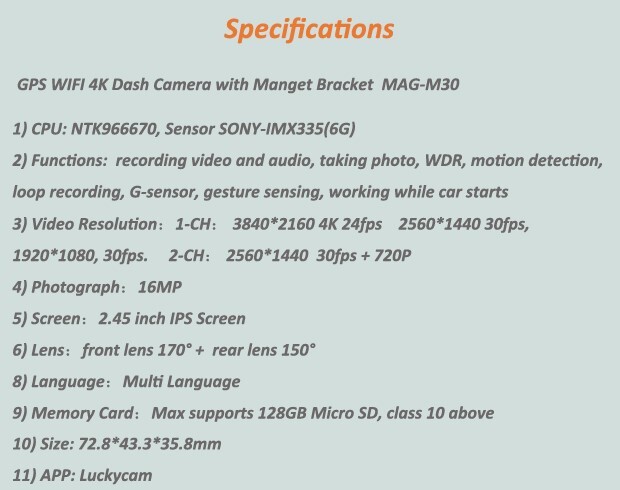 RKA Magreen Car Dash Cam