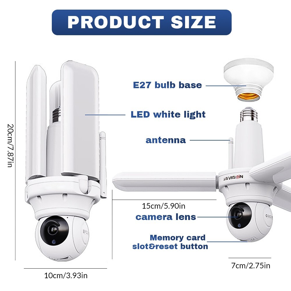2-in-1 LED Garage Light Wifi App Smart Security WiFi Motion Sensor Floodlight