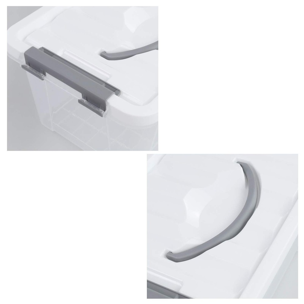 5.5 Quart Storage Bin, Plastic Latching Box Container, 6 Packs