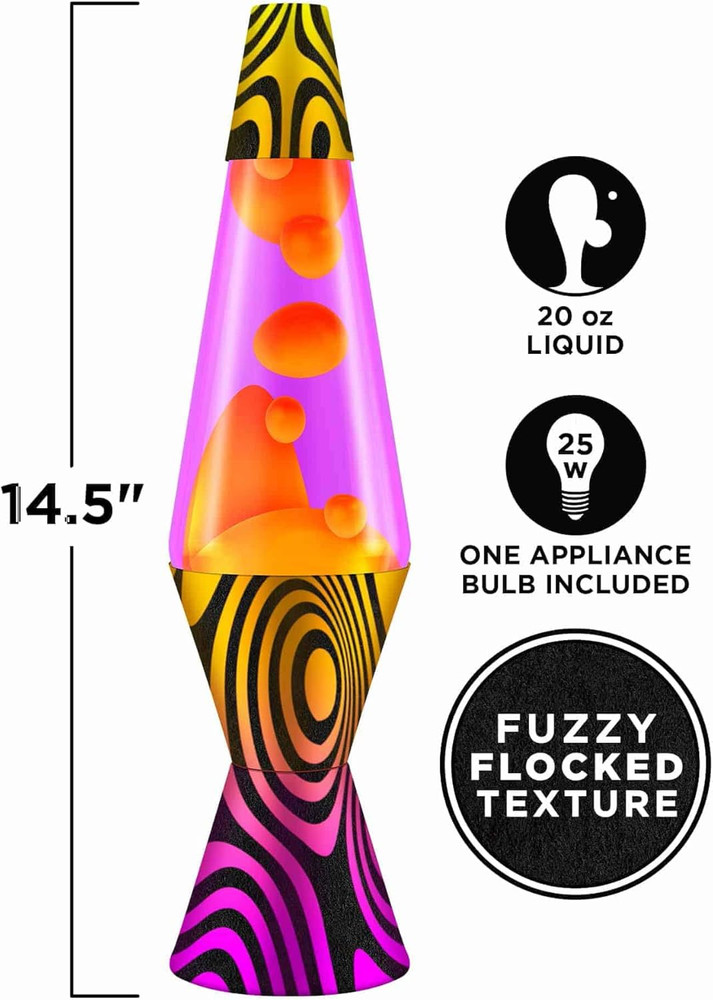 ® Lamp - 14.5'' Groovy Gradient Flocked Base - the Original Motion Light - Yello