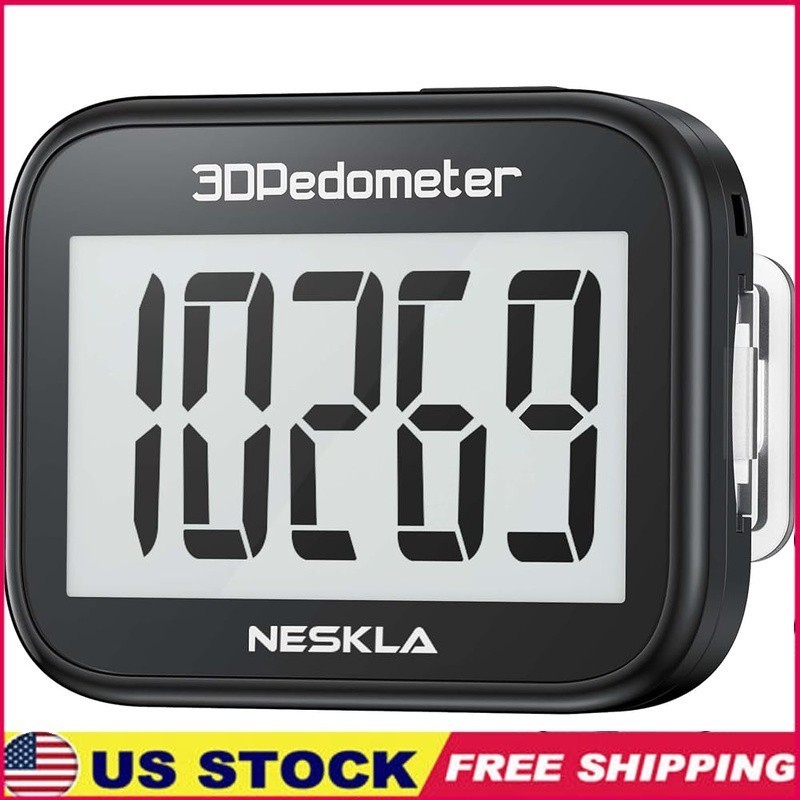 3D Pedometer Step Counter Accurate Easy Read LCD Display Lightweight Clip-On New