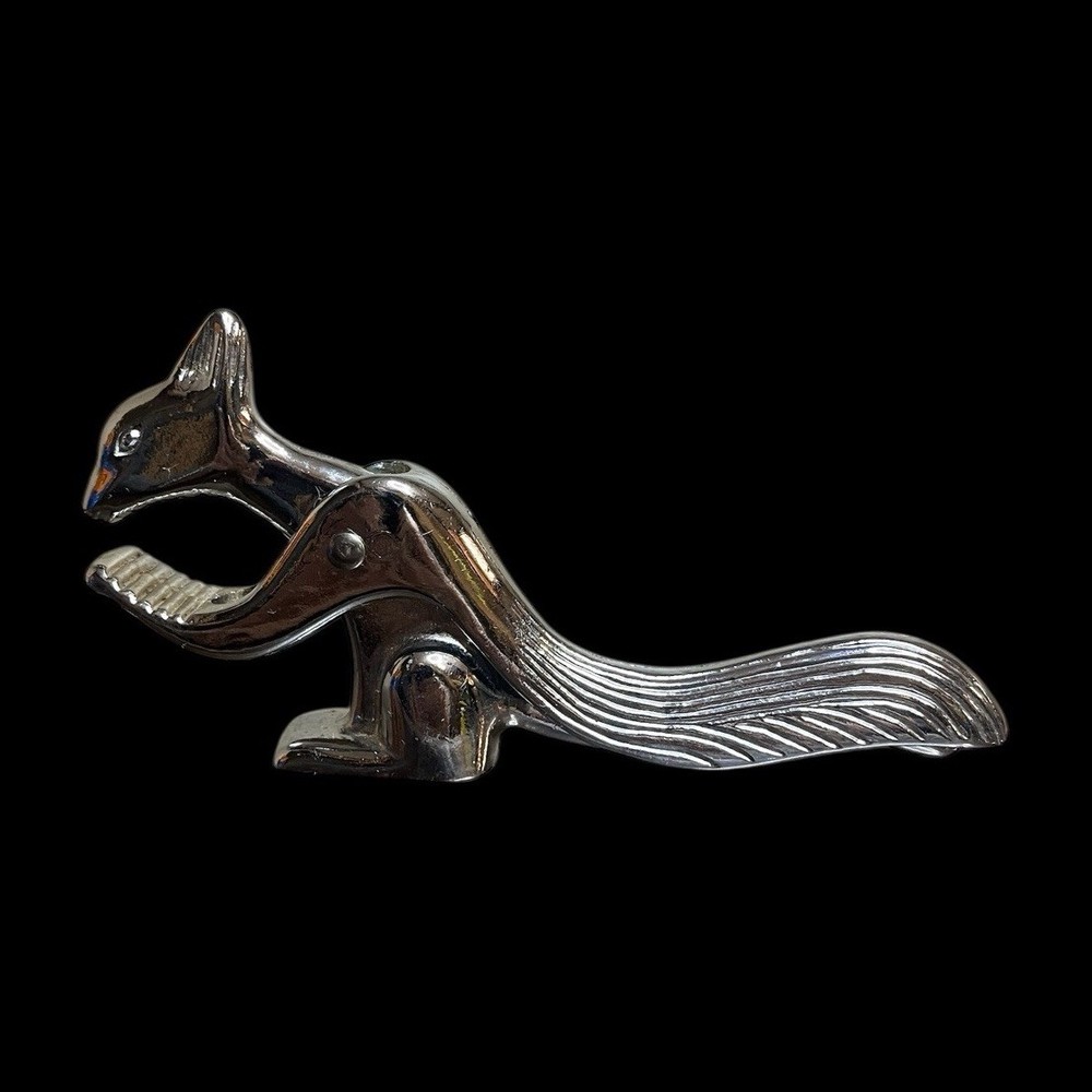 Vintage Metal Squirrel Nutcracker Silver Vintage Retro Kitchen Tool