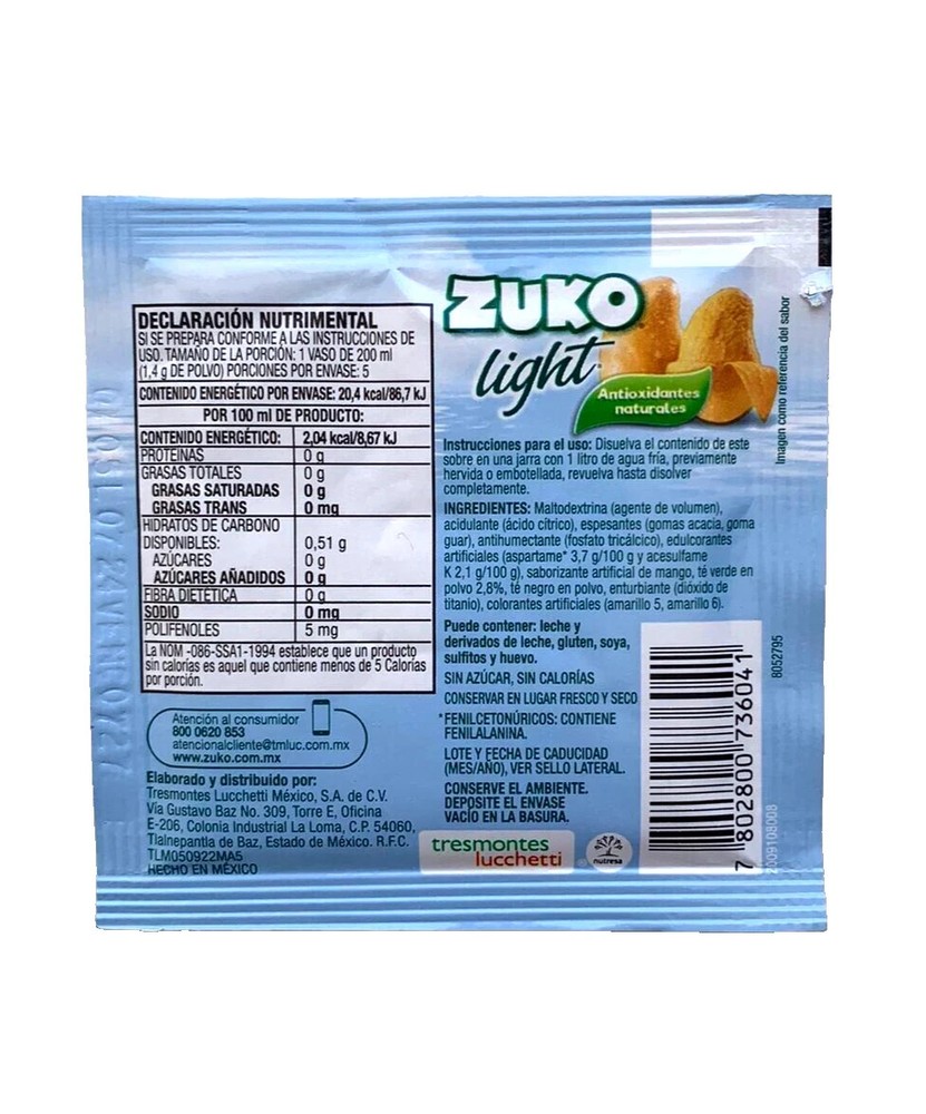 12-Pk Zuko Light Mango 7g/.24oz
