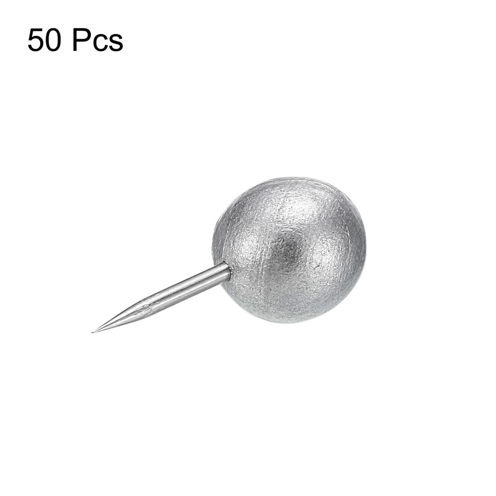 Wood pressure pins, 50pcs walnut thumb nails for document map, silver