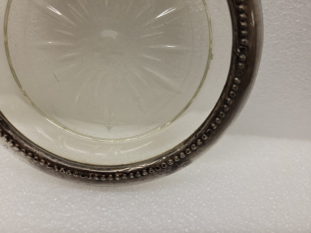 2 Sterling Silver Crystal Coasters 4 Inch B-1 # 3667