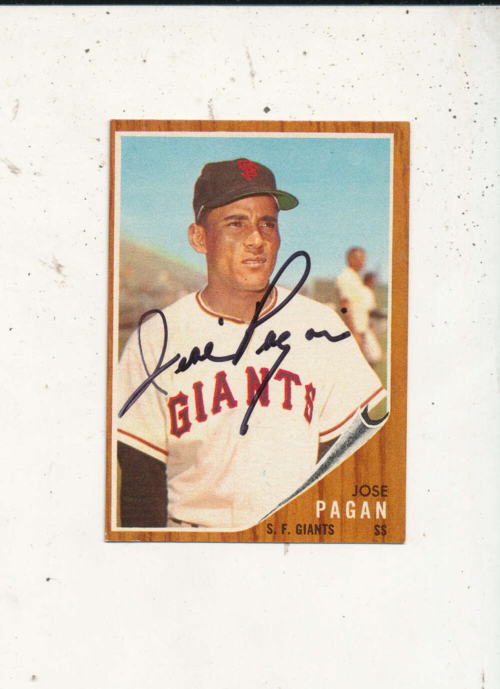 Jose Pagan Giants #565 1962 Topps signed