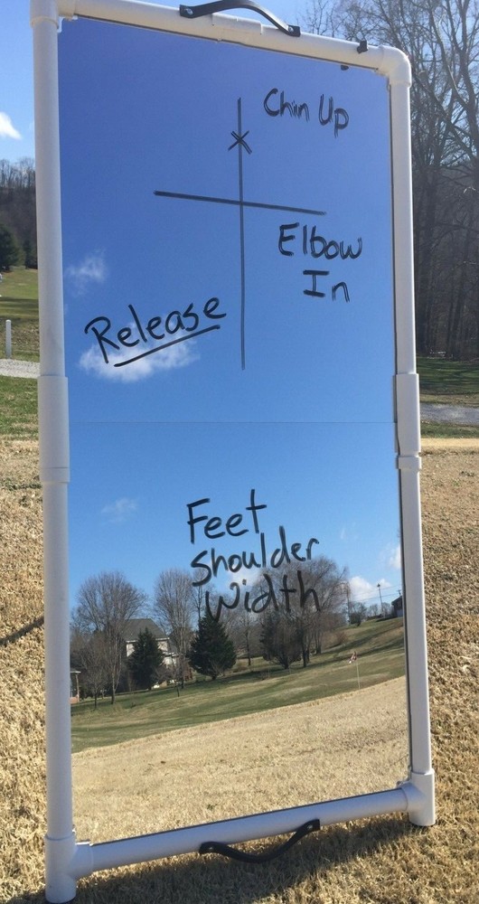 Golf Swing Training Aid 2'x4' Mirror Folds for Easy Transport--Writeable surface